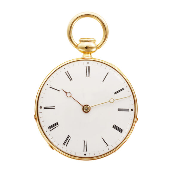 French 18K gold quarter repeating cylinder watch Circa 1830
