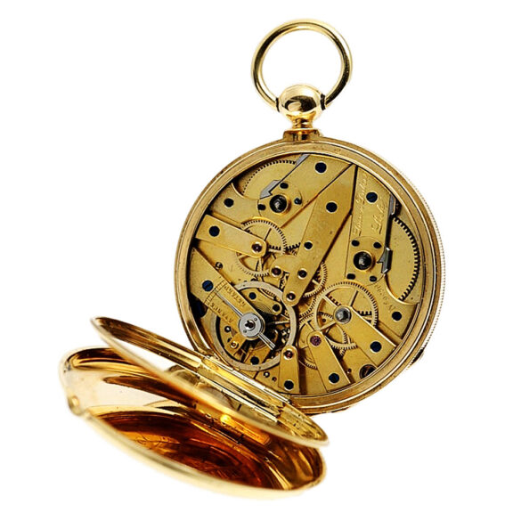 Swiss 18K gold cylinder watch with seconde morte Circa 1850 Swiss 18K gold cylinder watch with seconde morte Circa 1850
