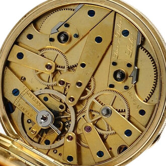 Swiss 18K gold cylinder watch with seconde morte Circa 1850