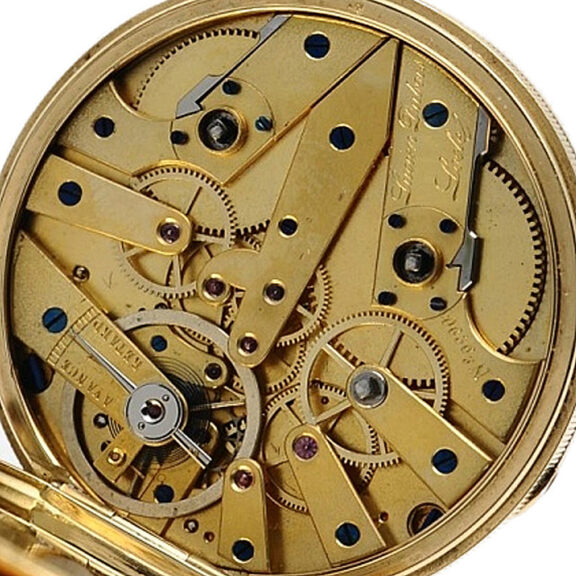 Swiss 18K gold cylinder watch with seconde morte Circa 1850 Swiss 18K gold cylinder watch with seconde morte Circa 1850