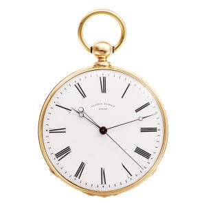 Swiss 18K gold cylinder watch with seconde morte Circa 1850