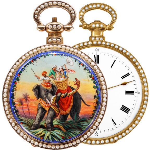 English gilded duplex watch for the Chinese market Circa 1870