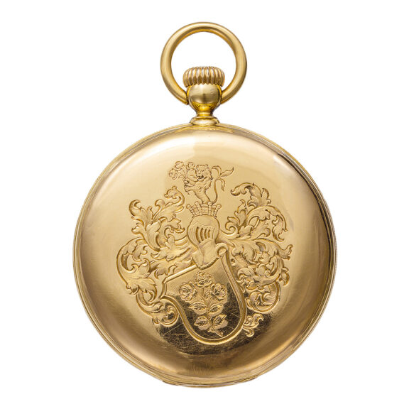 Swiss pocket watch with early keyless-winding system Circa 1860