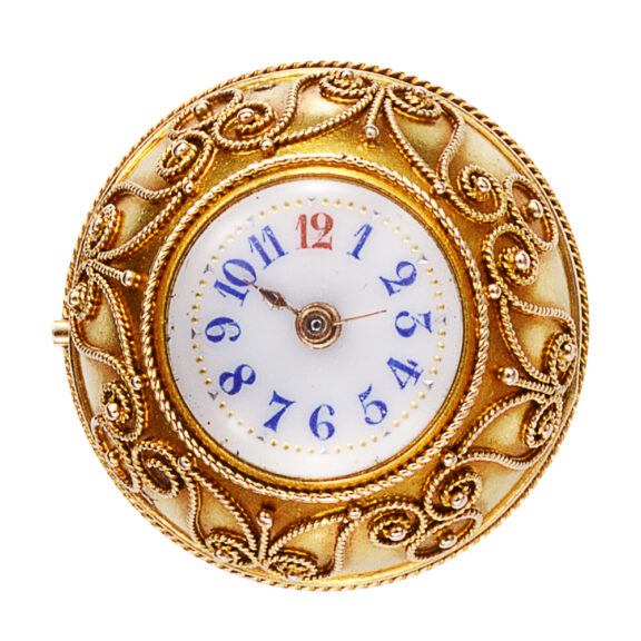 Swiss gold decorative ball form keyless pocket watch Circa 1890 Swiss gold decorative ball form keyless pocket watch Circa 1890