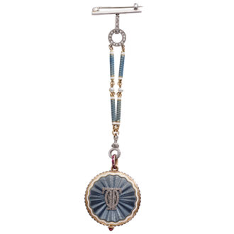 Rare French slim gold Art Deco style lapel watch Circa 1910