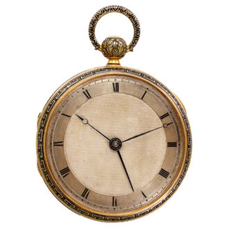French gold pocket watch with champlevé enamel decor Circa 1830