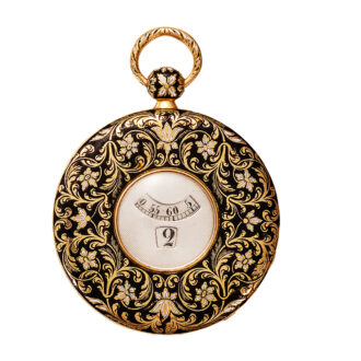 Swiss decorative gold and enamel digital pocket watch Circa 1830