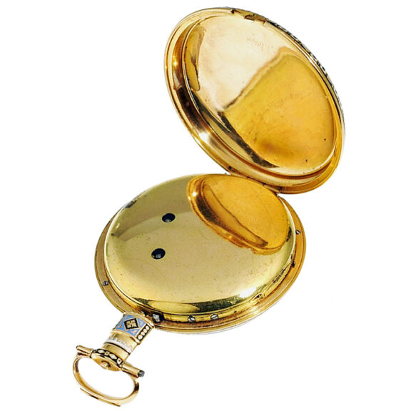 English gold/enamel centre seconds duplex watch Circa 1820 English gold/enamel centre seconds duplex watch Circa 1820