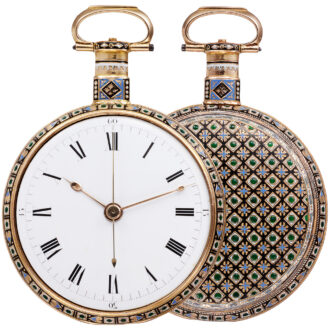 English gold/enamel centre seconds duplex watch Circa 1820 English gold/enamel centre seconds duplex watch Circa 1820