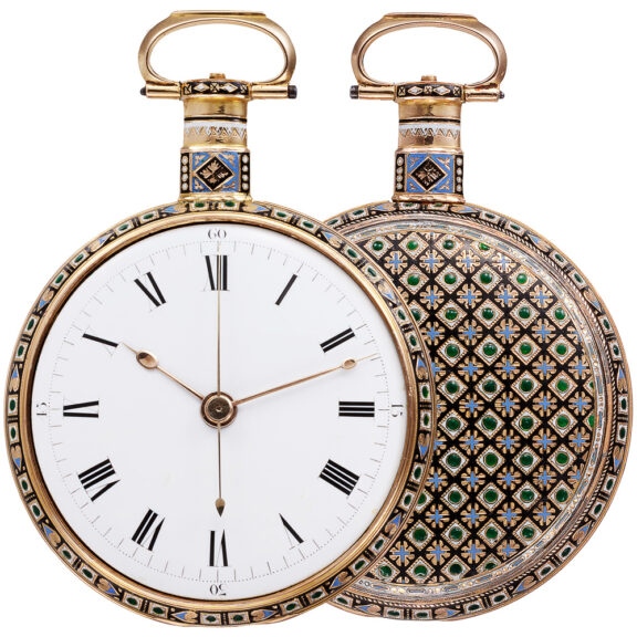 English gold/enamel centre seconds duplex watch Circa 1820 English gold/enamel centre seconds duplex watch Circa 1820