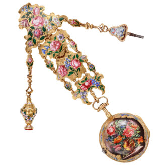 French decorative pocket watch with matching châtelaine Circa 1760