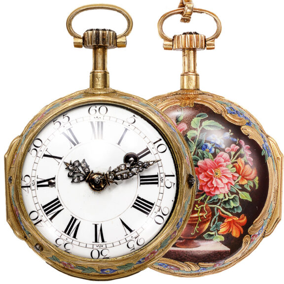 French decorative pocket watch with matching châtelaine Circa 1760