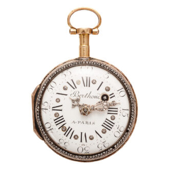 French decorative gold and enamel verge pocket watch Circa 1780