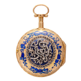 French decorative gold and enamel verge pocket watch Circa 1780