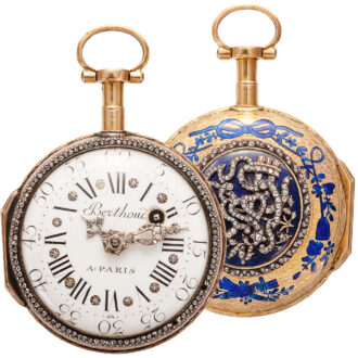 French decorative gold and enamel verge pocket watch Circa 1780
