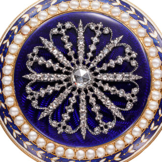 English gold, enamel, diamond and pearl set watch Circa 1800