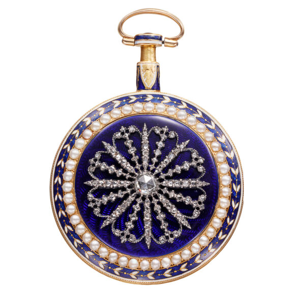 English gold, enamel, diamond and pearl set watch Circa 1800