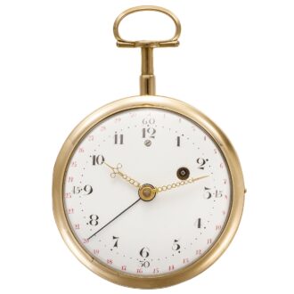 Decorative French 18K gold repeating verge with date Circa 1790