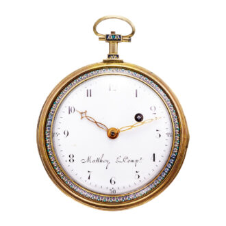 French gold enamel watch with matching chatelaine Circa 1795