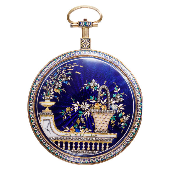 French gold enamel watch with matching chatelaine Circa 1795 French gold enamel watch with matching chatelaine Circa 1795