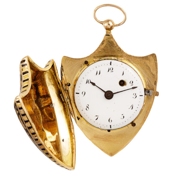 Unsigned escutcheon-shaped verge pendant watch Circa 1805 Unsigned escutcheon-shaped verge pendant watch Circa 1805