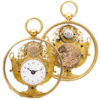 Swiss gold watch with vase shaped movement Circa 1800