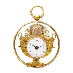 Swiss gold watch with vase shaped movement Circa 1800