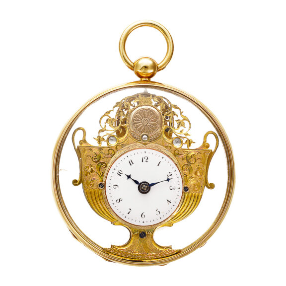 Swiss gold watch with vase shaped movement Circa 1800