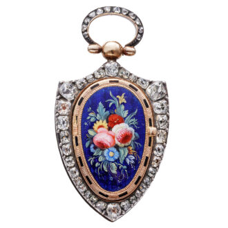 Swiss escutcheon-shaped cylinder pendant watch Circa 1810