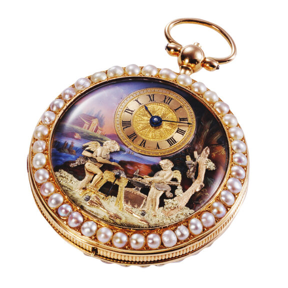 Swiss gold musical and automaton cylinder watch Circa 1800-1815 Swiss gold musical and automaton cylinder watch Circa 1800-1815