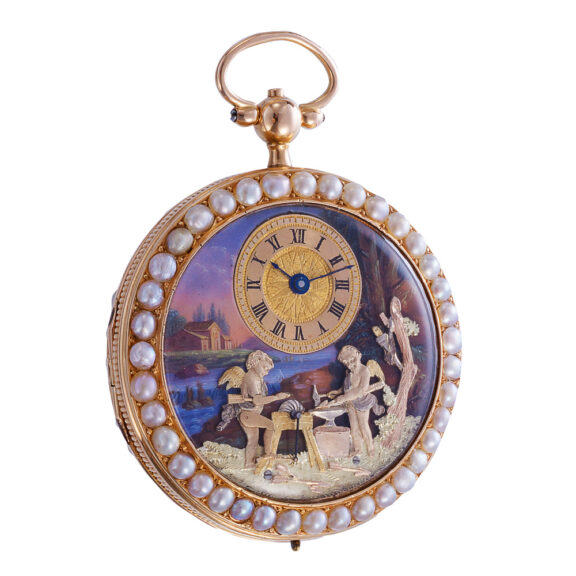Swiss gold musical and automaton cylinder watch Circa 1800-1815 Swiss gold musical and automaton cylinder watch Circa 1800-1815