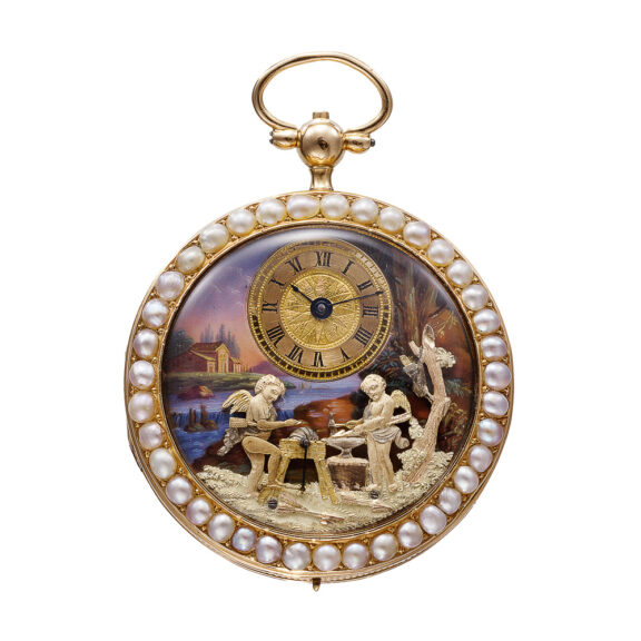 Swiss gold musical and automaton cylinder watch Circa 1800-1815 Swiss gold musical and automaton cylinder watch Circa 1800-1815