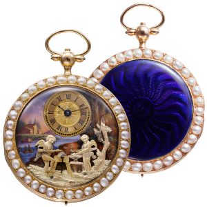 Swiss gold musical and automaton cylinder watch Circa 1800-1815
