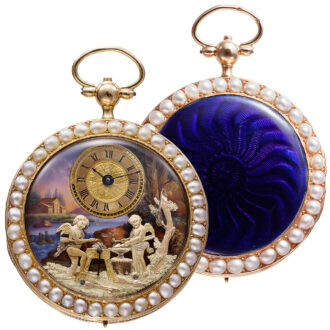 Swiss gold musical and automaton cylinder watch Circa 1800-1815