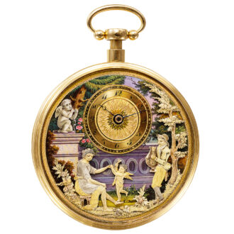 Swiss gold enamel musical and automaton repeater Circa 1810