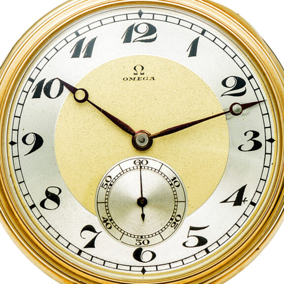 Fine Swiss gold lever pocket watch with two-tone dial Circa 1920 Fine Swiss gold lever pocket watch with two-tone dial Circa 1920