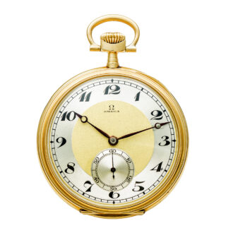 Fine Swiss gold lever pocket watch with two-tone dial Circa 1920