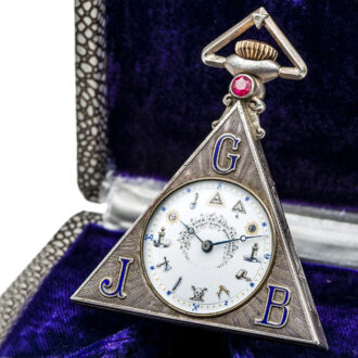 Rare Swiss silver triangle shaped Masonic pocket watch Circa 1930