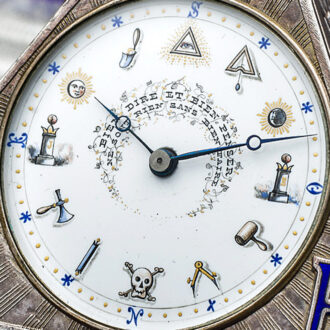 Rare Swiss silver triangle shaped Masonic pocket watch Circa 1930