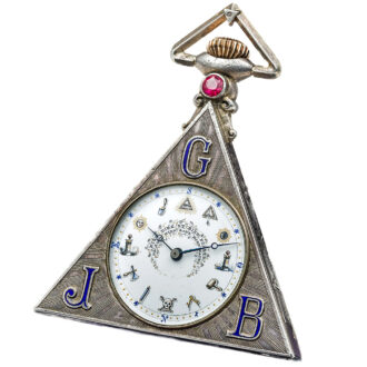 Rare Swiss silver triangle shaped Masonic pocket watch Circa 1930