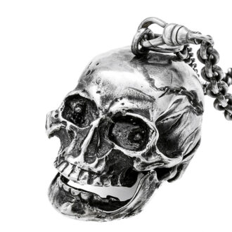 Swiss silver cylinder watch in the form of a skull Circa 1950