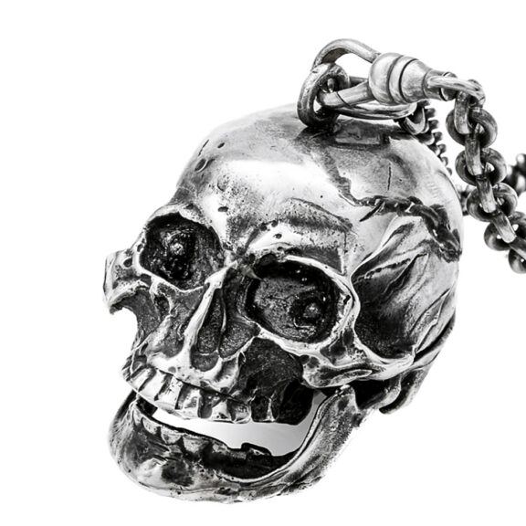 Swiss silver cylinder watch in the form of a skull Circa 1950 Swiss silver cylinder watch in the form of a skull Circa 1950