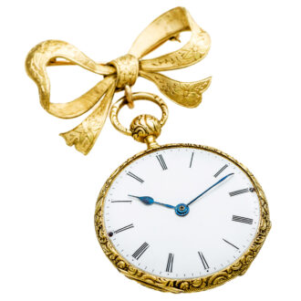 Swiss gold quarter repeating brooch watch Circa 1830