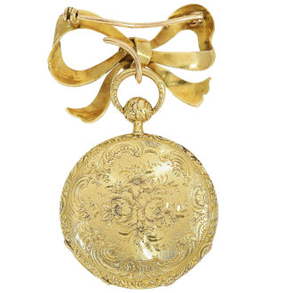 Swiss gold quarter repeating brooch watch Circa 1830