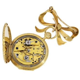 Swiss gold quarter repeating brooch watch Circa 1830