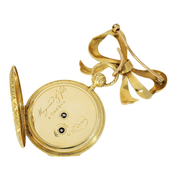 Swiss gold quarter repeating brooch watch Circa 1830 Swiss gold quarter repeating brooch watch Circa 1830