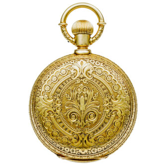 Swiss gold decorative pocket watch with double dial Circa 1890