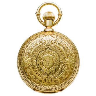 Swiss gold decorative pocket watch with double dial Circa 1890