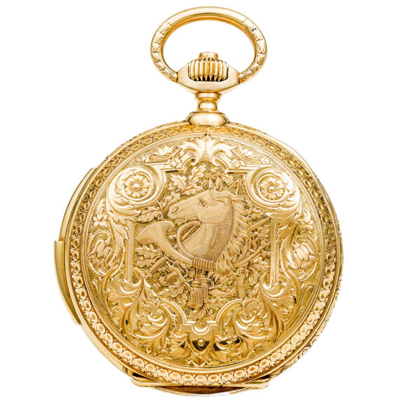 Swiss minute repeating watch with enamel automaton Circa 1900 Swiss minute repeating watch with enamel automaton Circa 1900