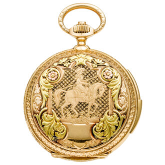 Swiss minute repeating watch with enamel automaton Circa 1900